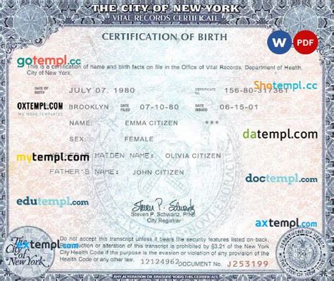 nyc birth certificates by mail.